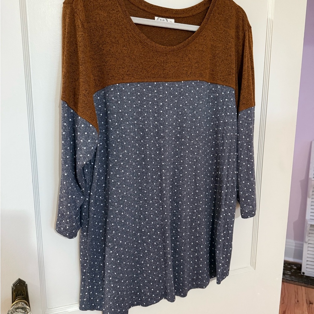 Maurices Brown and Gray Long Sleeve Top